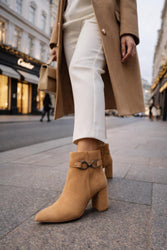 Ženske poluduboke cipele - LH30321-CAMEL-SUEDE