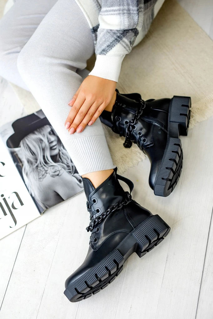 Ženske poluduboke cipele -F6586-BLK