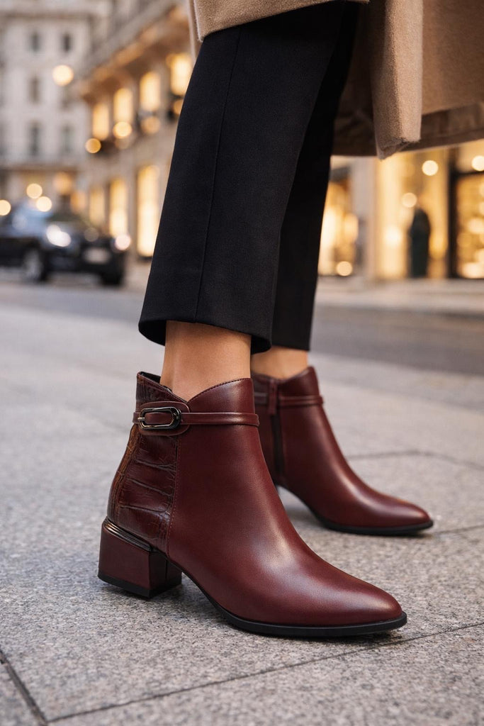 Ženske poluduboke cipele - LH30202-MAROON