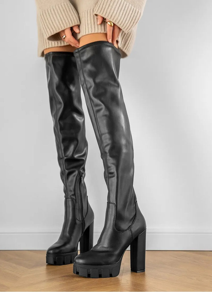 Ženske čizme - HBL-109-BLK-PU